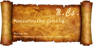 Maszalovits Csilla névjegykártya